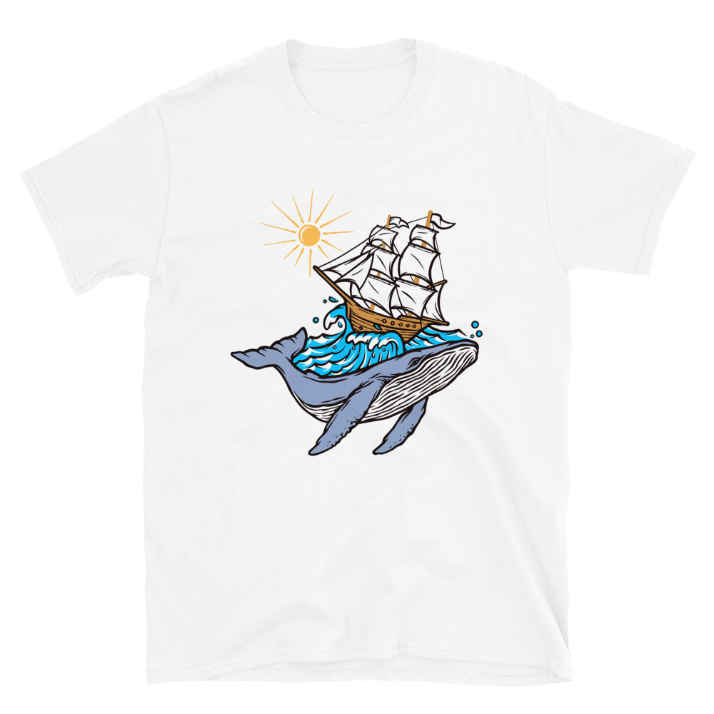 Aventura de ballenas y barcos Fit Unisex Softstyle Camiseta