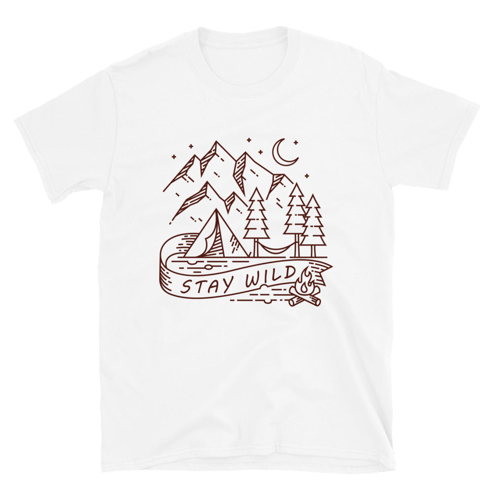 Bleiben Sie wild, Camping in the Mountain Fit Unisex Softstyle T-Shirt