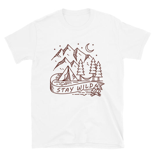 Bleiben Sie wild, Camping in the Mountain Fit Unisex Softstyle T-Shirt