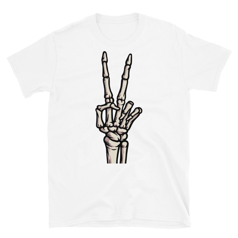 Peace sign, Skeleton hand Fit Unisex Softstyle T-Shirt