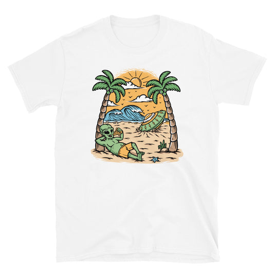 Alien Stranded and Stuck in the Dessert - Fit Unisex Softstyle T-Shirt