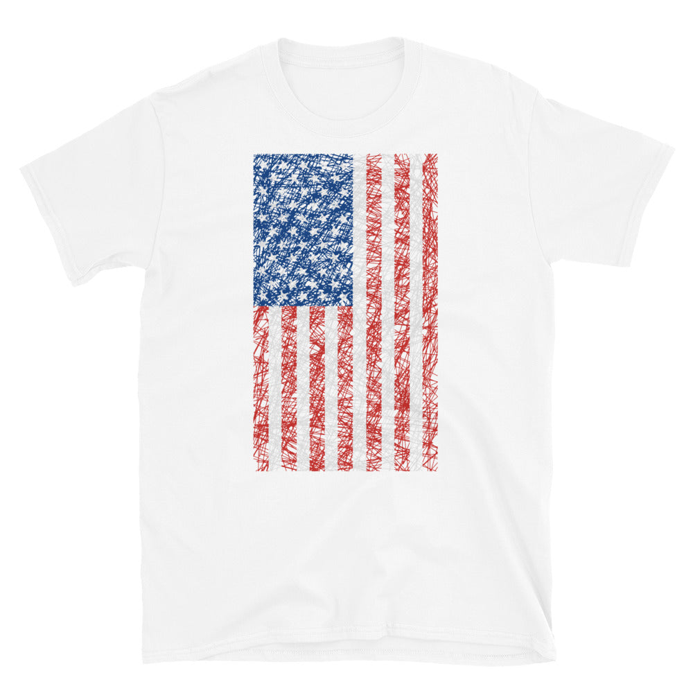 American Flag - Fit Unisex Softstyle T-Shirt