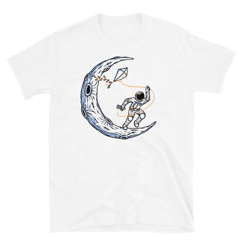 Astronauts Flying Kites on the Moon - Fit Unisex Softstyle T-Shirt