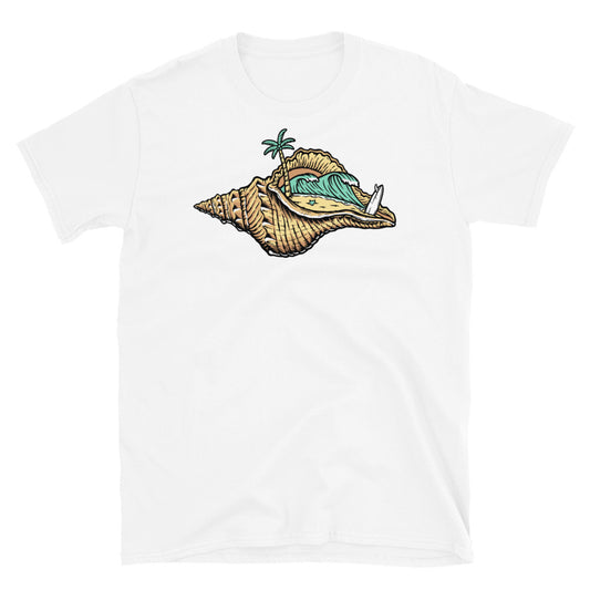 Beautiful Beach View Inside the Shell - Fit Unisex Softstyle T-Shirt