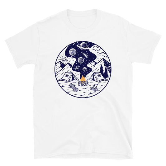 Camping with the Fire of the Universe - Fit Unisex Softstyle T-Shirt