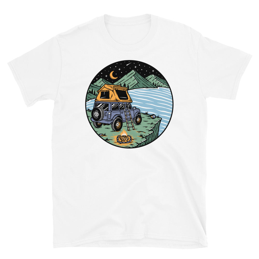 Camping on the Hill at Night - Fit Unisex Softstyle T-Shirt