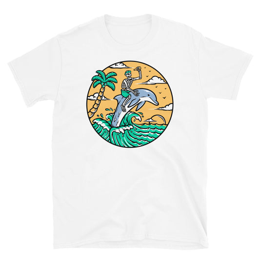 Explore the Ocean with Dolphin  Fit Unisex Softstyle T-Shirt