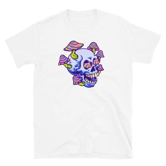 Fungus Trippy Magic Mushroom Skull - Fit Unisex Softstyle T-Shirt