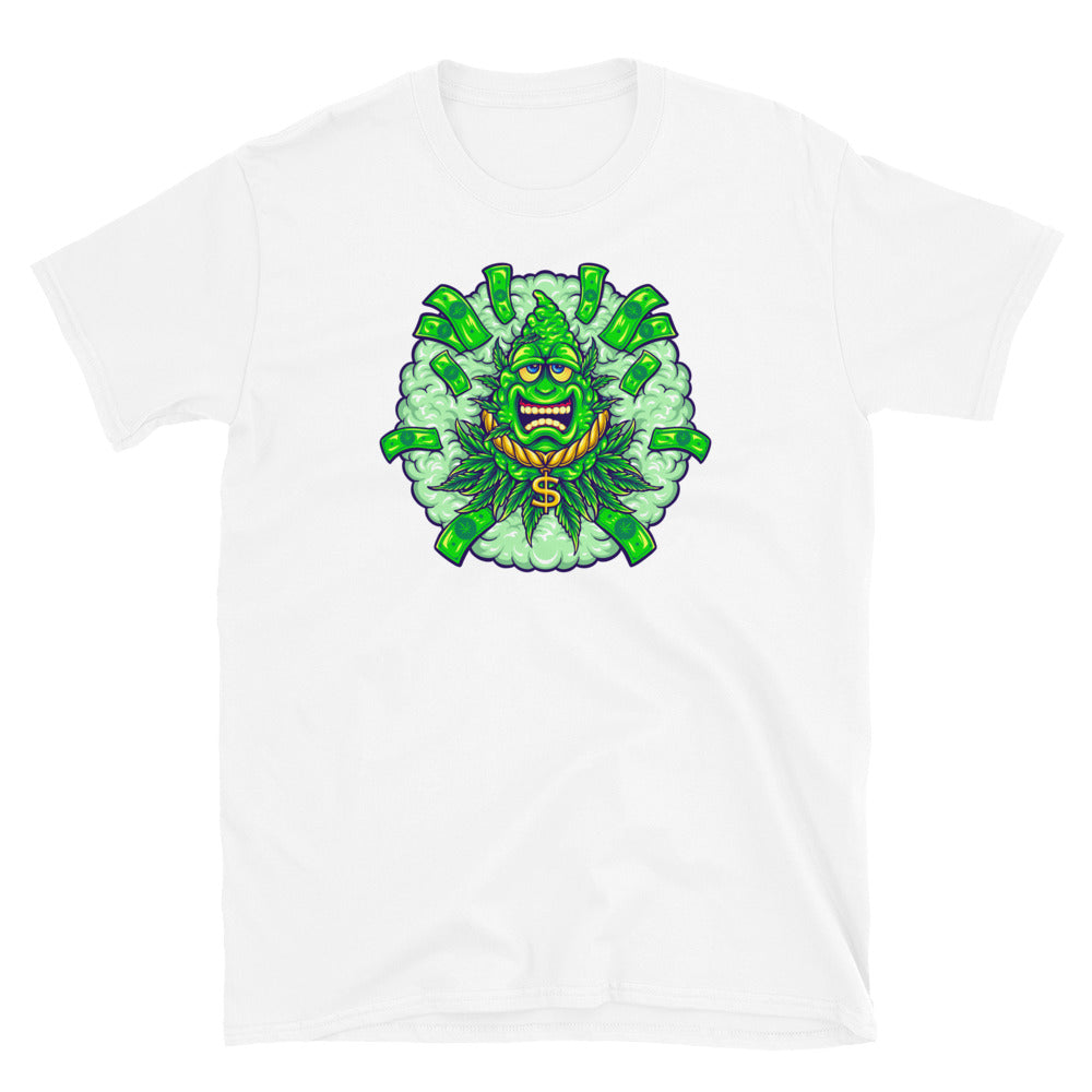 Funky Weed Leaf, Money Cash - Fit Unisex Softstyle T-Shirt