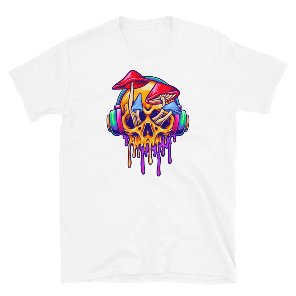 Funky Psychedelic Skull & Mushroom - Fit Unisex Softstyle T-Shirt