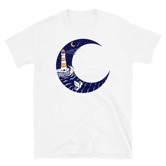 Lighthouse and moon Fit Unisex Softstyle T-Shirt