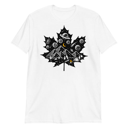 Maple leaf and universe Fit Unisex Softstyle T-Shirt