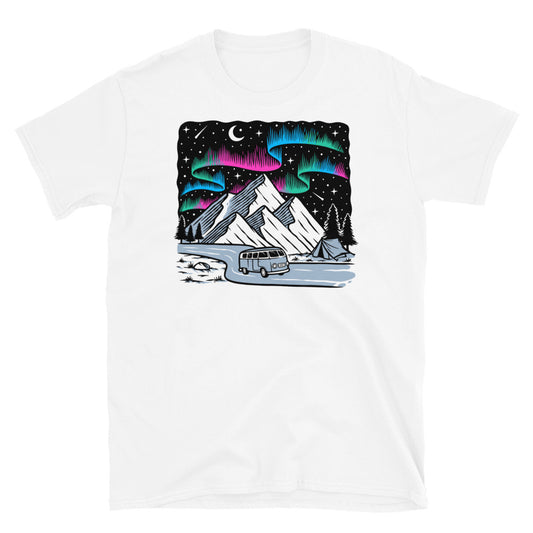 Bergblick bei Nacht Fit Unisex Softstyle T-Shirt