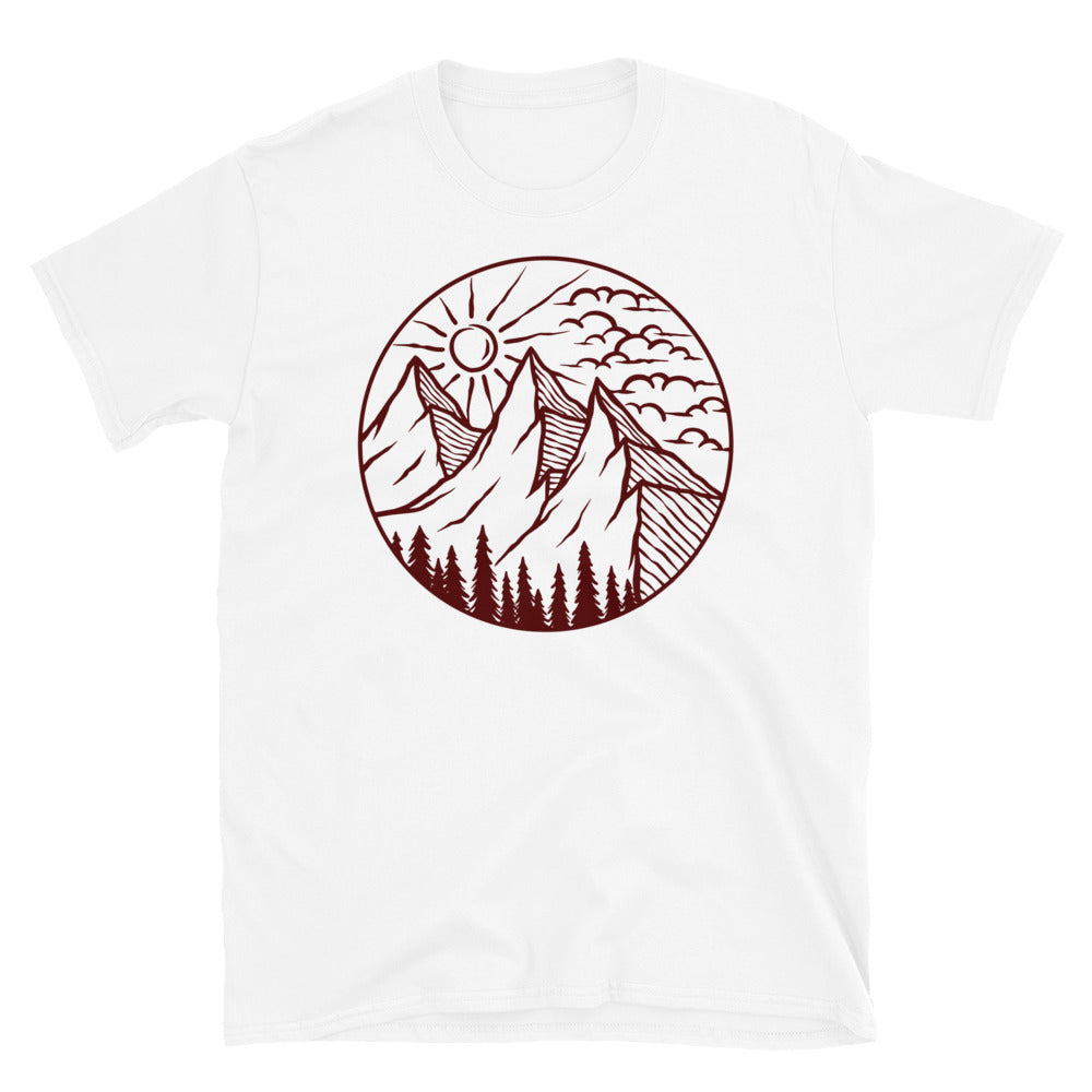 Paisaje natural de montaña Fit Unisex Softstyle Camiseta