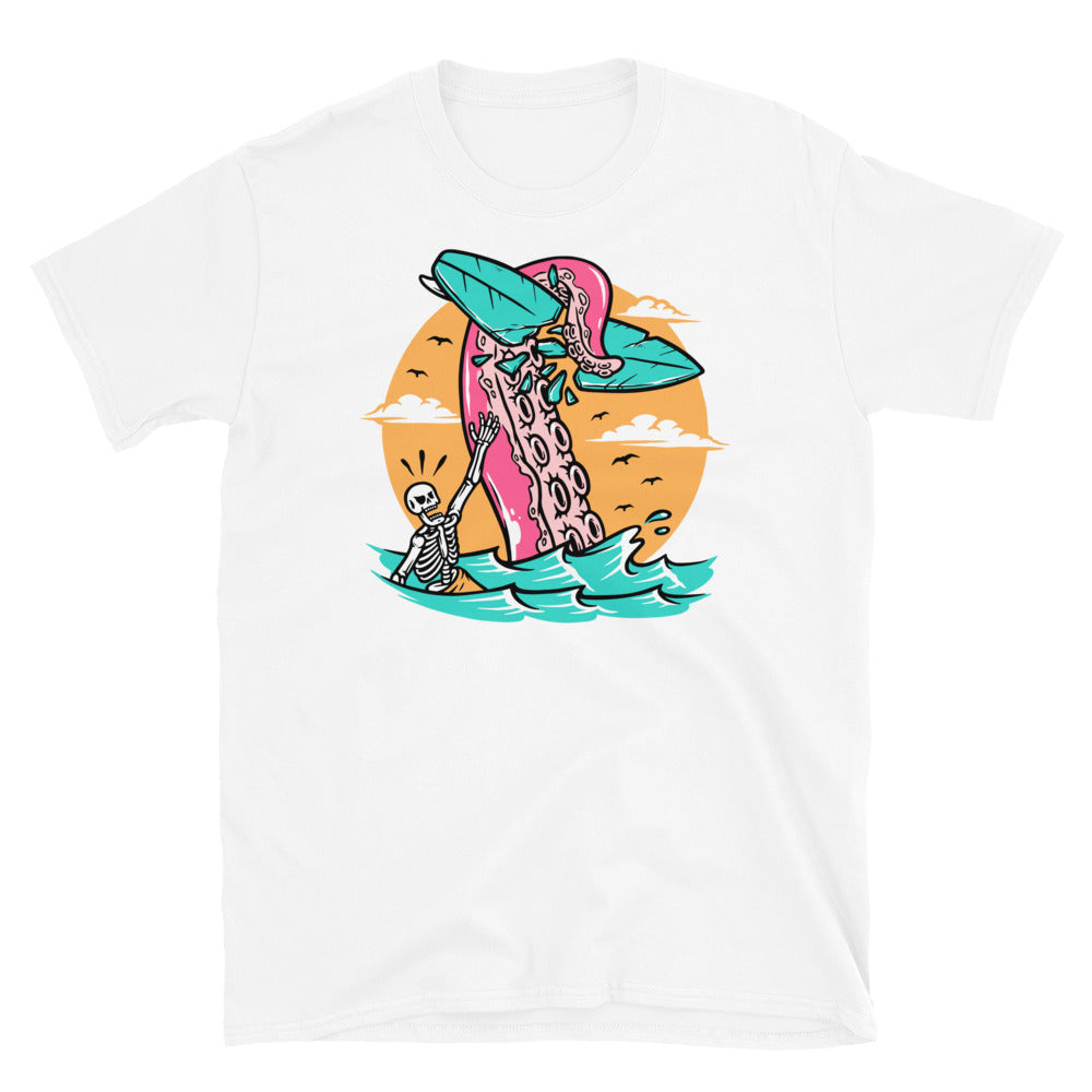 Octopus attack surfer Fit Unisex Softstyle T-Shirt